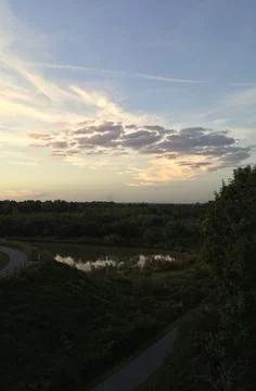 Sunset Walking Path Stock Photos