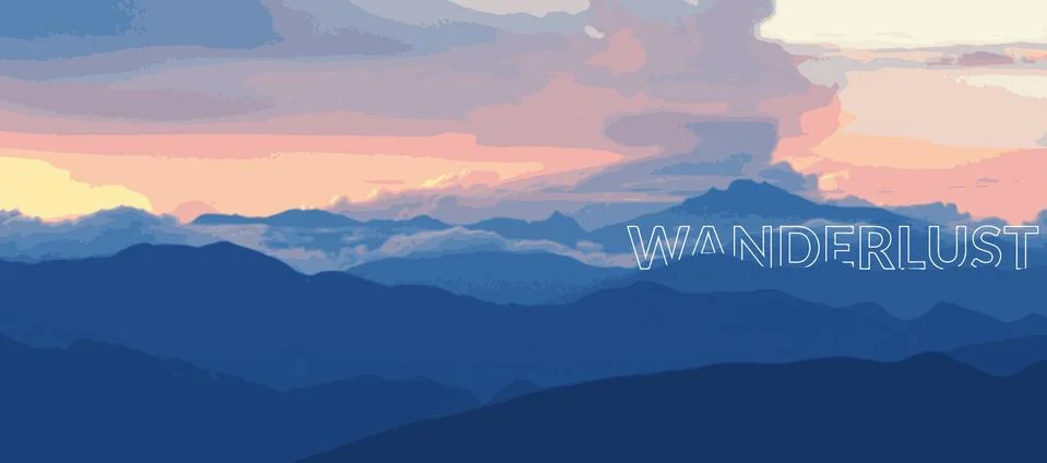 Sunset Wanderlust Stock Illustration