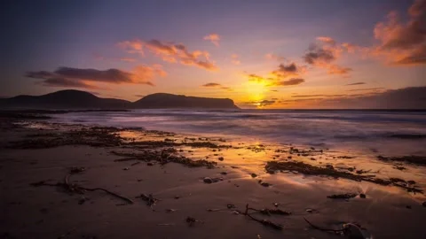 Sunset at Warbeth Beach in Stromness Orkney 4K Time Lapse 動画素材 253195446