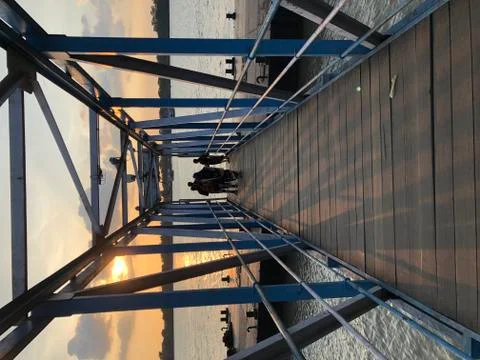 Sunset on a warm day in Budge Budge, Kolkata Stock Photos