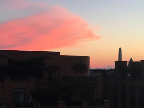 Sunset Washington Monument Stock Photos