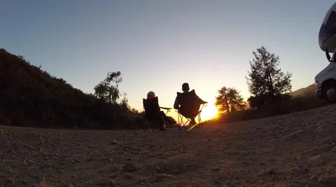 Sunset Watching - couple watch the sunset Video stock 53136143