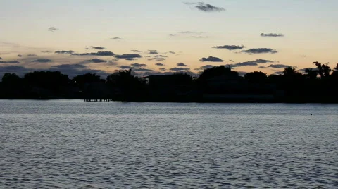Sunset By The Water Stock Footage 594930