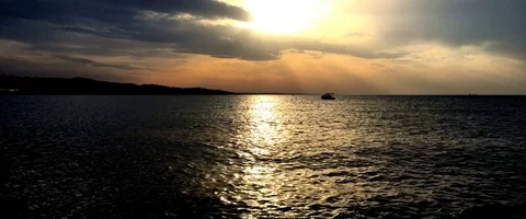 Sunset from the water Stock Footage 105546519