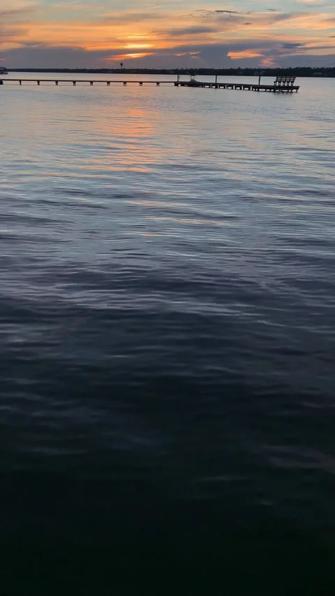 Sunset on the water Video stock 220225678