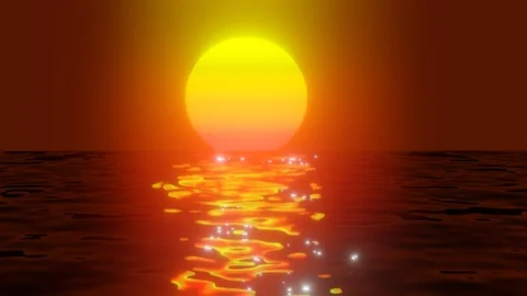 Sunset On The Water HD Stock Footage 124670208