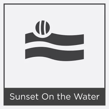 Sunset On the Water icon isolated on white background Free Stock Illustration