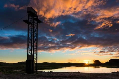 Sunset Water Park Tower Stock Photos
