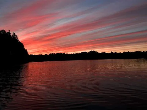 Sunset on the water Stock Photos