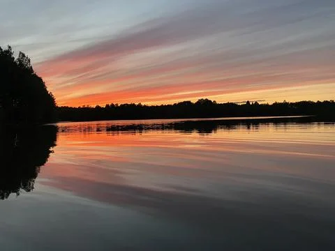 Sunset on the water Stock Photos