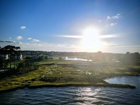 Sunset on the water Stock Photos