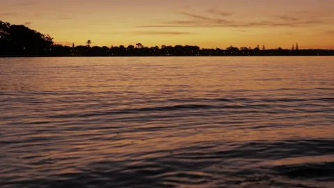 Sunset on water Shorncliffe  Stock Footage 136087480
