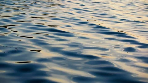 The sunset, the water surface, the lake surface is rippling, and the waves a Stock Footage 257165991