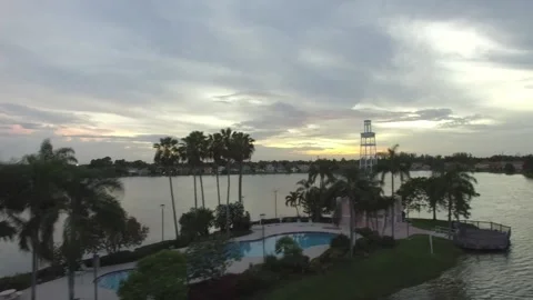 Sunset water tower Stock Footage 202159300