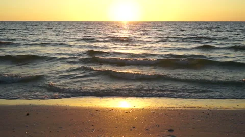 Sunset on the waters edge Stock Footage 42773187