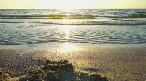 Sunset on the waters edge Stock Footage 42773209