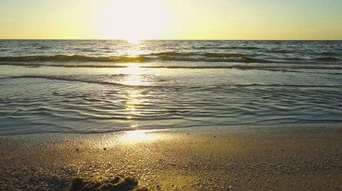 Sunset on the waters edge Stock Footage 42773235