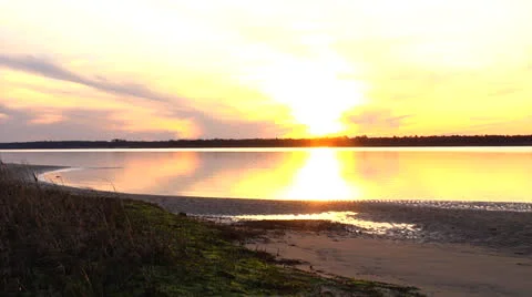 Sunset at the waterway, 12fps @ 2500% Stock Footage 24452392