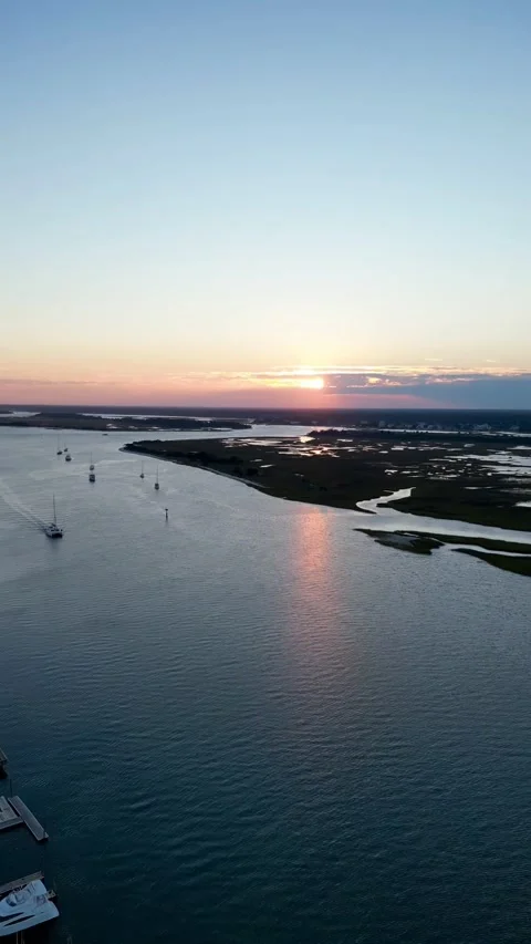 Sunset waterway Stock Footage 221425052