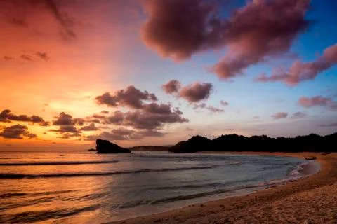 Sunset at Watu Karung, Java, Indonesia Foto stock