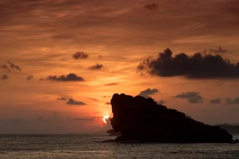 Sunset at Watu Karung, Java, Indonesia Foto stock