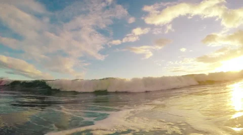 Sunset Wave Breaking Stock Footage 52714127