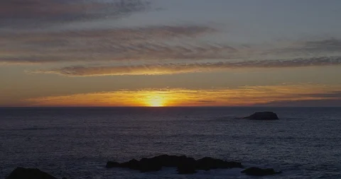 Sunset wave crashing in Big Sur, Waves Crashing In Pacific Valley In Big Sur Stock Footage 106986544
