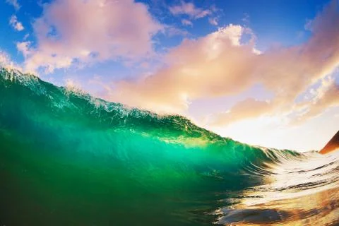 Sunset wave Stock Photos