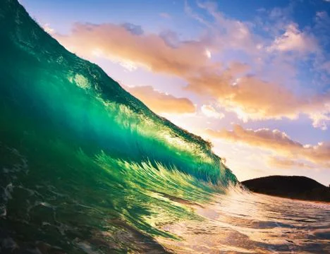 Sunset wave Foto stock