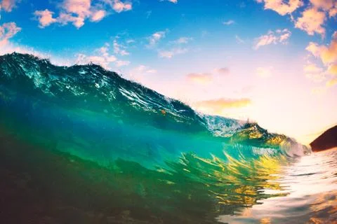 Sunset wave Stock Photos
