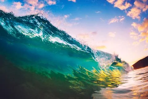 Sunset wave Foto stock