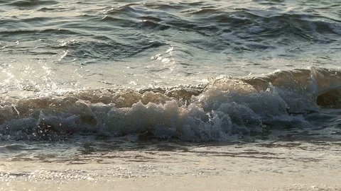 Sunset Wave Slow Motion Stock Footage 114979124