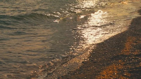 Sunset Waves in Barcelona Video stock 86428052