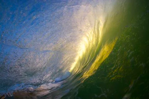Sunset Waves Big beautiful Stock Photos