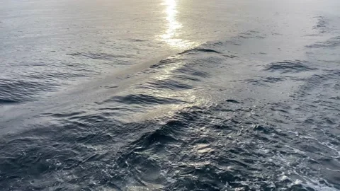 Sunset waves by boat Stock Footage 188505959