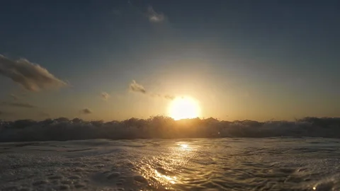 Sunset waves close up. Stock Footage 279076924