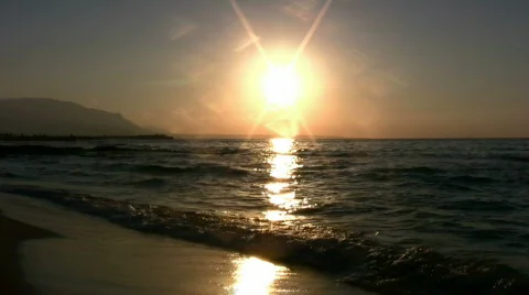 Sunset Waves Stock Footage 482932