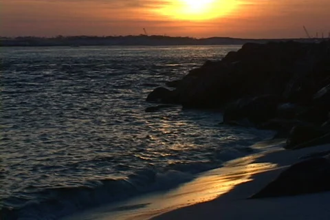 Sunset Waves Stock Footage 487453
