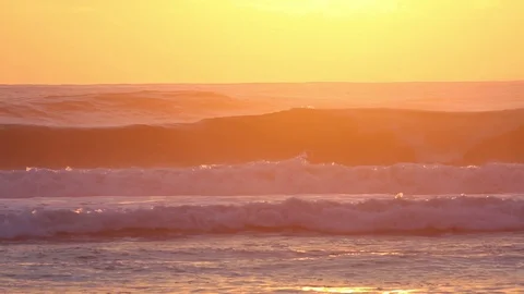 Sunset Waves Stock Footage 129520964