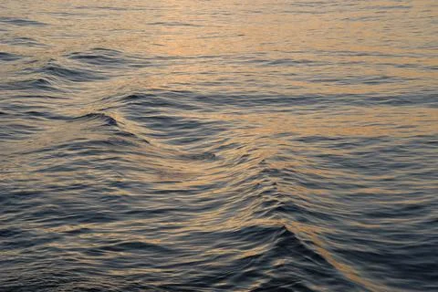 Sunset waves in Japan with wakes Stock Photos