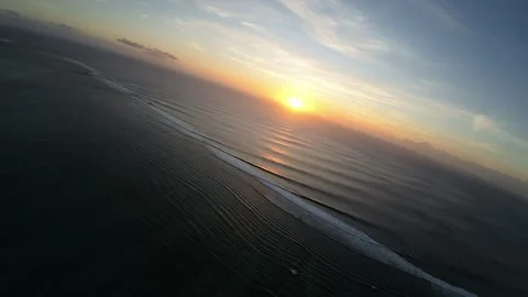 Sunset , waves , le morne Stock Footage 293203233