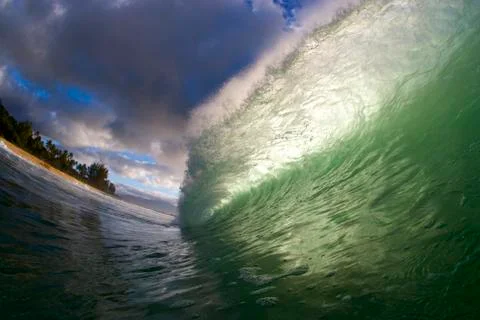 Sunset Waves 库存照片