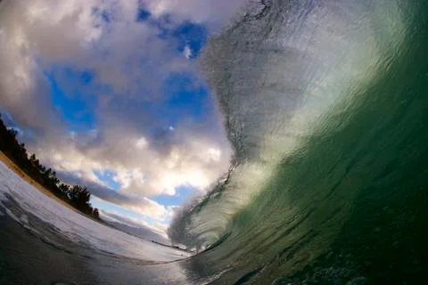 Sunset Waves 库存照片