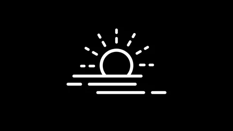 Sunset weather icon animation isolated on black background Stock Footage 340251634
