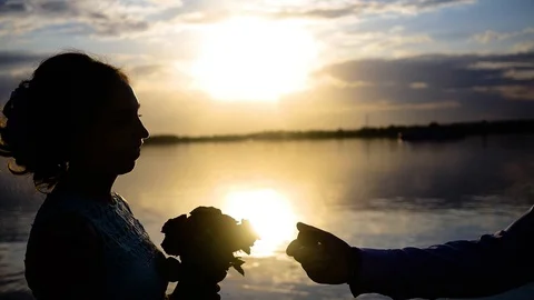 Sunset Wedding Proposal Video stock 91736533