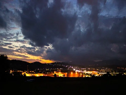Sunset Weiz Styria Austria night Stock Footage