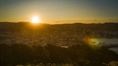 Sunset in Wellington timelapse Stock Footage 98333957