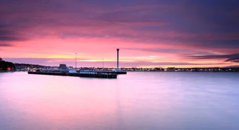 Sunset weymouth seafront england Stock Photos