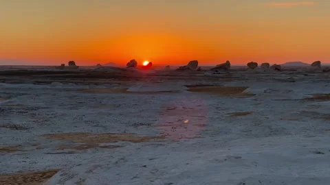 Sunset in the White Desert, Egypt Stock Footage 309534936