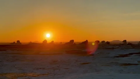 Sunset in the White Desert, Egypt Stock Footage 309534939